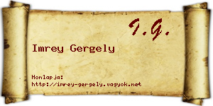 Imrey Gergely névjegykártya